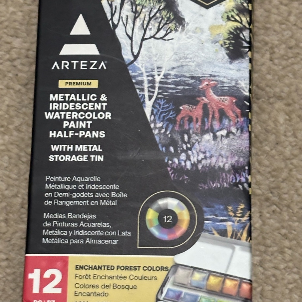 Metallic & Iridescent Watercolor Paint Half-Pans Set